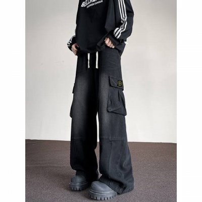 Stone Island 石头岛牛仔裤， 男女同款 海外限量款纯色工装牛仔裤，25Aw石头岛最新款，简约大方日常通勤首选，辨识度更高，宽松廓型 ，男女都可驾驭，