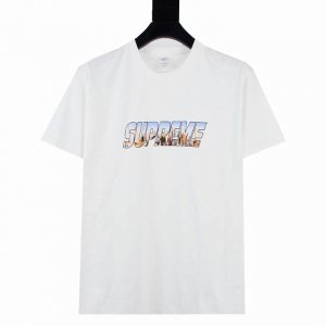 s180P70 灭世纵横 Supreme 23Fw Gotham 哥谭市大都会城市字母Logo短袖T恤 拒绝看图做货 拒绝拿错误版本对比 采用圆筒无缝工艺（原版