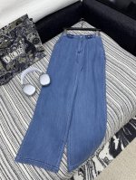 爆款现货 原单品质 Miu Mi*｜25新款撞色花边刺绣天丝牛仔裤 订制高品质面料质感超赞！轻盈舒适度极高 高级感拉满 视觉盛宴 夏季必入的百搭单品 减龄少女风