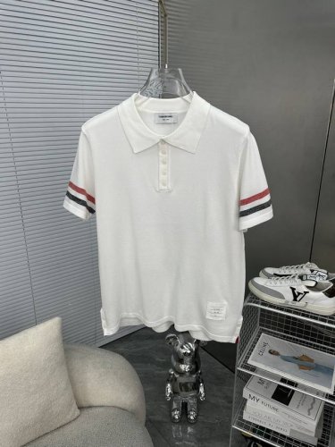 Tb汤姆布朗 Thom Browne 汤姆布朗 拼色针织Polo衫 升级，灵感源自八十年代复古 原版面料 官方同款 针织 Polo衫 定制 网纱毛衣针织面料 手