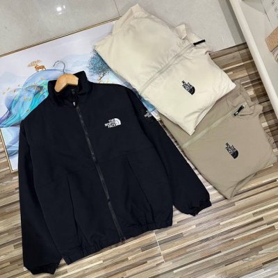 上新 Tnf立领万针刺绣Logo男士夹克衫 The North Face北面三色刺绣拉链防风情侣款立领刺绣袖标风衣夹克 青岛代工厂P出货，韩国单！！Tnf北面男