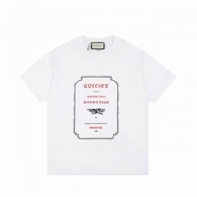 上新款号：G751 Gucci 古驰 标识Logo字母印花百搭短袖T恤男女同款 吊牌 领标 水洗唛 三标齐全 定织定染260克精梳棉面料 尺码：Xs-L 颜色：
