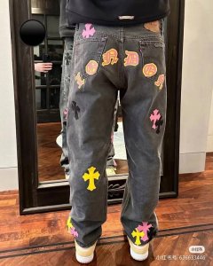 come Hearts Matty Boy Sex Records系列 迈阿密限定黄粉拼皮梵文高街工装- Ch均需要成品水洗后再拆开手工订绵羊皮十字皮再拼接完成