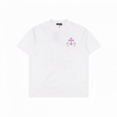 chrome Hearts 克罗心 闪粉马蹄十字架印花短袖 发泡印花 三标齐全 ，270克高克重全棉，黑白双色。手感超好，做工细致，厚度适中，男女同款。 颜色：