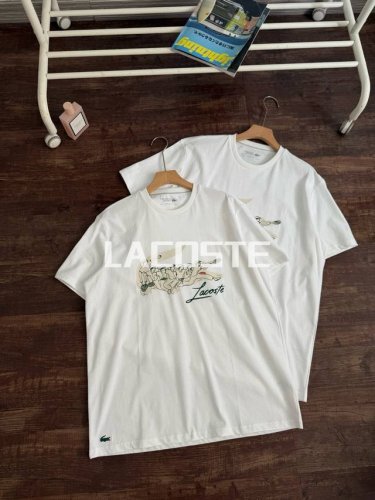 1266 颜色：白色 尺码：M到Xxl Lacoste法国鳄鱼男装25春夏新款时尚运动印花圆领正肩T恤 Th2102 线上700+ 贸易订单！滞留！纯原货，没有