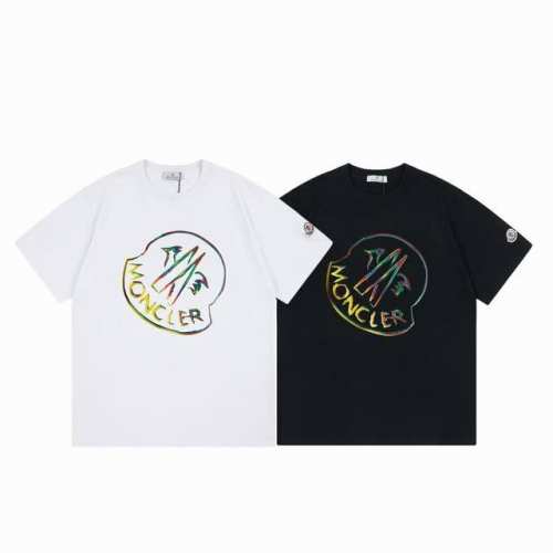 上新 款号：M1064 2025早春Moncler 蒙口 官网同款印花图案 双纱纯棉短袖 - 260G双纱纯棉顶级面料 手感柔软 百分百纯棉独家出货 定染硫化黑