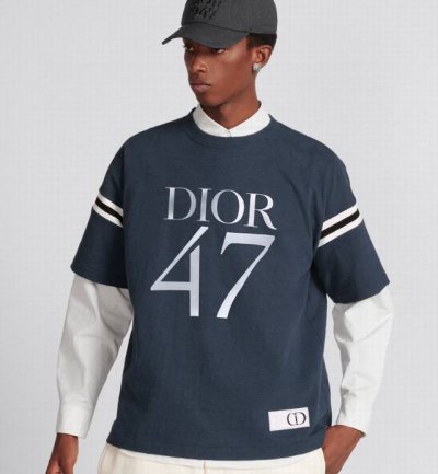 顶级最高版本 Dior 迪奥 经典47号拼接字母刺绣圆领短袖半袖T恤 男女同款 情侣款 宽松版型 最高版本 原版面料 高版本 高品质 所有细节 面料辅料工艺 全
