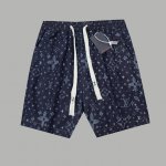 路易 Lv 25Ss早春新款牛仔短裤 轻奢主义 男女日常通勤穿搭必备单品 正确版本 随意对比 详细特征 重工款提花深蓝色洗水牛仔面料 松腰拉绳裤腰 直筒裁剪版型