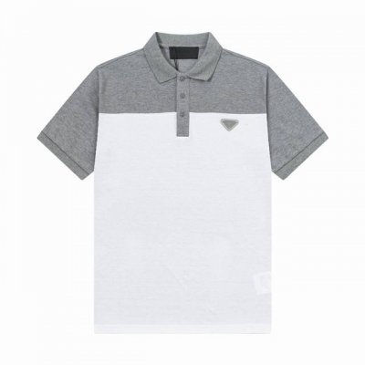 品牌 普拉达 prada 面料 纯棉丝光珠地 克重 260 颜色 黑色 白色 灰色 尺码 M-Xxl 原版定制1 1细节还原 三标Logo齐全 高端定制 刺绣L