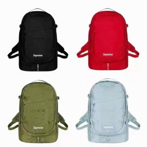 xy潮包上新，P80 款号：2216款 产品名称：Supreme19Ss满印男女双肩背包 颜色：黑色、军绿色、淡蓝色、红色 材质：防水尼龙及帆布 尺寸：47Cm