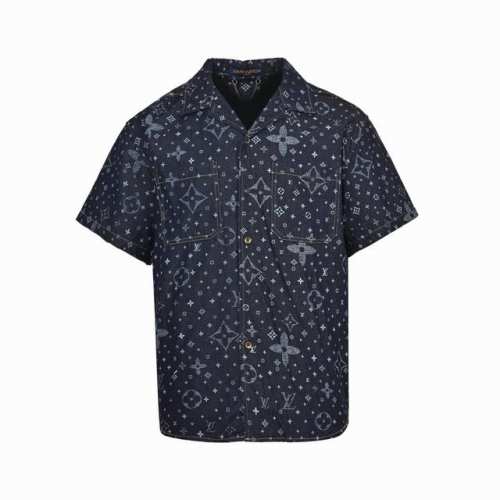 louis Vuitton 路易威登 25Ss 满印老花牛仔短袖衬衫 轻奢主义 男女日常通勤穿搭必备单品 正确版本 欢迎对比 详细特征 采用98%棉 2%弹力纤
