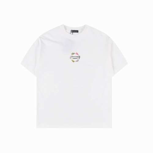 balenciaga 巴黎世家 25Ss 老爹鞋图案字母印花短袖T恤 购入原版开模打造 全套定制辅料 所有细节完美还原 定织定染260G纯棉精梳棉面料 洗水后达