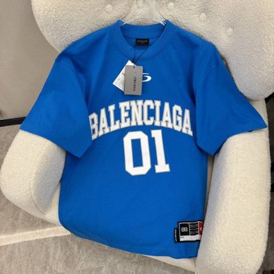 Balenciaga巴黎世家 巴黎25Ss蓝球01刺绣印花短袖Balenci*Ga巴黎# 前幅采用烧花工艺+田岛机贴布绣工艺+前后幅采用进口胶浆印花工艺 原7,