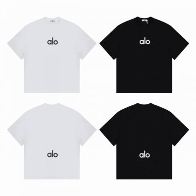 alo Yoga 纯色前后字母 Logo 情侣简约短袖 T恤-原单品质 Color：白色 黑色 Size：S M L Number：250381 独家原版定制2