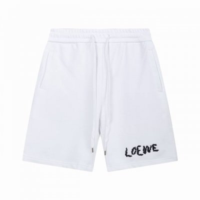 供 高版本 Loewe 罗意威 字母 Logo标识刺绣 后袋拼皮 五分裤、高品质纯棉 面料、特别手感、超级质感 舒适柔软透气 休闲宽松版型 潮流男女同款 短裤