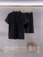 套 黑色高端品质休闲短袖翻领套装 细节图