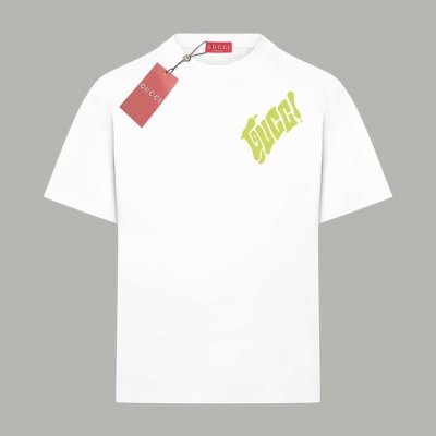 Gucci 古驰 官网同款 palyful联名系列字母Logo 印花双纱纯棉短袖 - 280G双纱纯棉顶级面料 手感柔软 百分百纯棉独家出货 定染硫化黑无尘处理