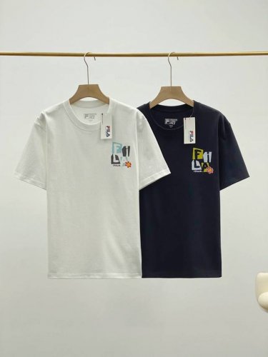fila X Tim Lahan斐乐情侣短袖T恤男女夏季新款半袖宽松运动上衣！ 大师联名 艺术印花Stone系列插画，即兴演绎，自然美学，胶浆印花工艺，打造立体