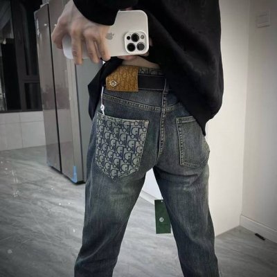 迪奥牛仔裤上身效果图