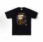 00173款A Bathing Ape Fw24 迷彩猿人拼接印花短袖T恤 男女同款 码数Smlxlxxl 黑灰，白灰，黑蓝，白蓝，黑紫，白紫，黑红，白红