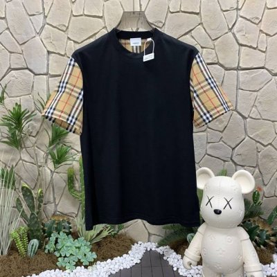 panda版本 供货 #代购级 巴宝莉 Burberry博柏利 Vintage 格纹棉质圆领短袖 T恤 男女款 黑色 秒杀市面上一切版本 只能说根本就不是一个级