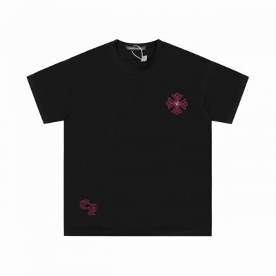 高版本Chrome Hearts克罗心 网格刺绣刺绣短袖 前后均为网格刺绣 难度极高 质感满满 中间金属十字是点睛之笔 面料使用 克高克重全棉双纱面料 纹路清晰