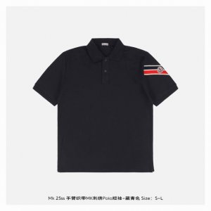 moncler 蒙口 25Ss 手臂织带Mk刺绣polo短袖-藏青色 纯棉珠地棉面料经典款polo衫 经典系列 图案装饰让商务休闲风增添了经典的色彩 整体高级简