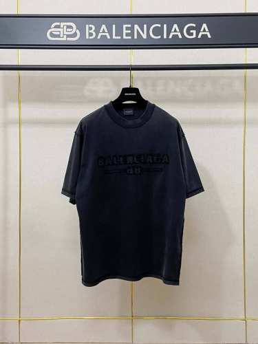 9181# P110 实拍图 顶级版本【【Balencia*Ga】官网品质 巴黎新款字母Logo胸前贴布刺绣短袖T恤 os版型 宽松落肩 男女同款 面料：280