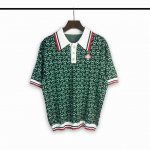 casablanca 24年春夏新款满印Logo提花针织短袖polo衫 颜色 绿 码数:M L Xl Xxl