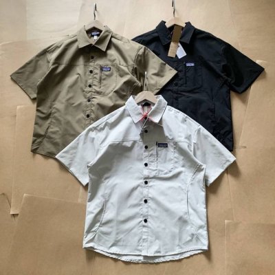 patagonia巴塔哥尼亚夏季新款男士户外冰爽短袖polo衫 整体干净利落，微弹力，垂感无痕！ 纯色定染面料，激光切割剪裁，成衣简约大气！ 纽扣款领型系上具有