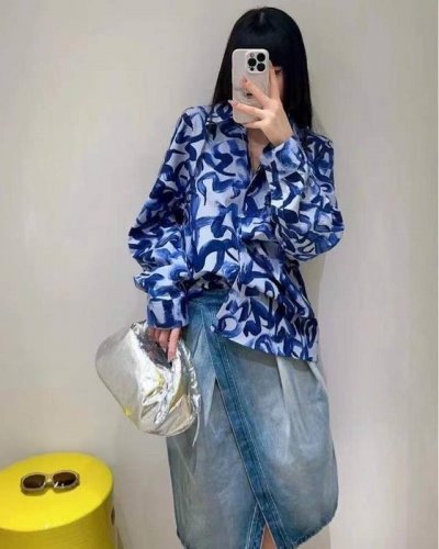 dries Van Noten 2025春夏新款衬衫 印花图腾神秘又时髦 进口匈牙利棉 Sml