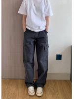 款号Xk2959 美式休闲工装裤口袋水洗百搭纯色长裤Ins高街日系直筒裤潮流，面料定制经过一流的高工艺水洗 ，质地紧密 色泽均匀 纹理清晰，上身非常舒适 直筒版