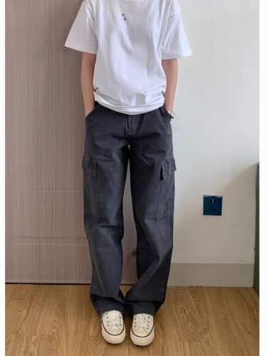 款号Xk2959 美式休闲工装裤口袋水洗百搭纯色长裤Ins高街日系直筒裤潮流，面料定制经过一流的高工艺水洗 ，质地紧密 色泽均匀 纹理清晰，上身非常舒适 直筒版