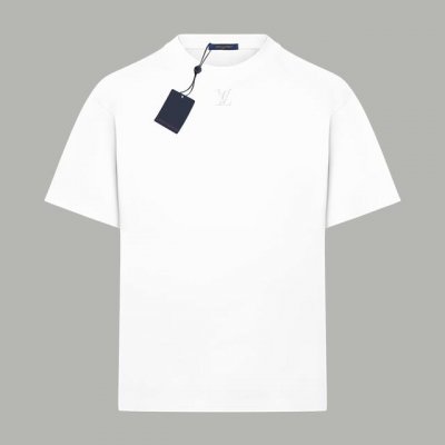 Louis Vuitton 路易斯威登 发泡工艺经典小Logo 双纱纯棉短袖 - 280G双纱纯棉顶级面料 手感柔软 百分百纯棉独家出货 定染硫化黑无尘处理面料