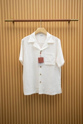 l Ss亚麻短袖衬衫 100%优质亚麻面料 老钱休闲风 白色 Size：M-Xxxxl