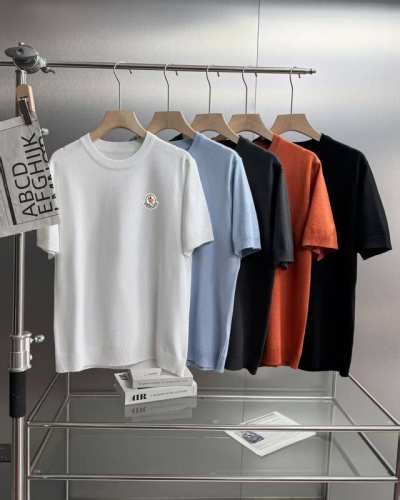 Moncler 蒙口12 48支12针进口扬子纱！2025夏季宽松圆领短袖针织衫 2 48支12针德国南毛集团Biell Y Rn扬子纱线 100进口超细美丽奴