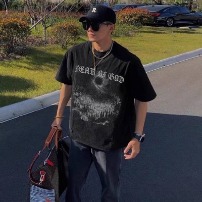 fog Fear Of God复线Essentials梵文十字架印花重磅水洗做旧高街短袖 情侣款 顶级复刻，福利好货！重工成衣水洗，满满的美式高街风，上身帅爆了