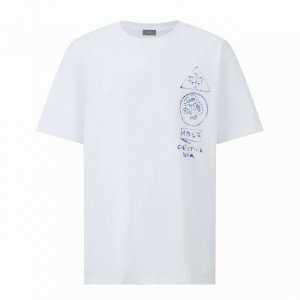 Dior 植物画直喷印花短袖 面料：采用32支双纱面料，面料布匹洗水后面料为260克，新疆棉花定织原版同克重面料。面料：螺纹采用1*1双纱螺纹，同缸定染配套。