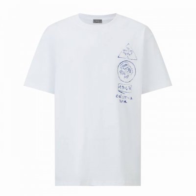 Dior 植物画直喷印花短袖 面料：采用32支双纱面料，面料布匹洗水后面料为260克，新疆棉花定织原版同克重面料。面料：螺纹采用1*1双纱螺纹，同缸定染配套。