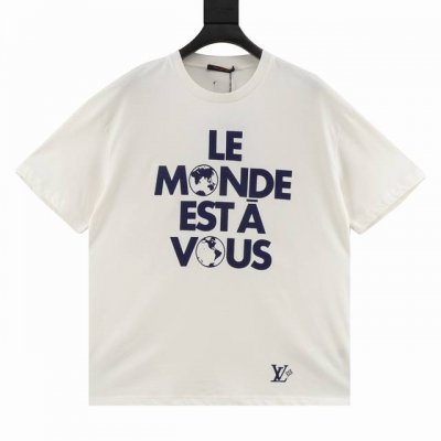 Louis Vuitton 路易威登 地球植绒短袖T恤 p9630元购入开发 是号新年第一天开售就订到了 “世界是我们”的标语印花 独家定织260G 32S双纱