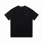 Lv 路易威登 刺绣蓝色Logo公关短袖 小香刺绣小Logo短袖 采用32支双纱精梳平纹260G，面料订染颜色，后整蚀毛后，对照原版做丝滑超柔处理，布面肌理股线