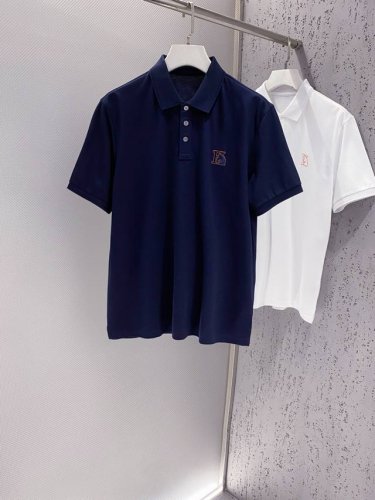 H~Logo字母刺绣短袖polo衫 夏季新款 选用优质珠地网眼棉 网眼颗粒密实、细腻饱满、润和有光泽感.. 门襟三粒扣、经典橙色H-Logo字母标识融合刺绣图案