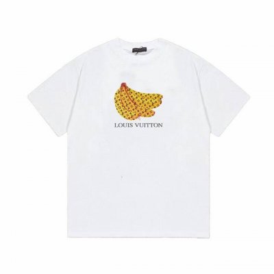 Louis Vuitton 路易威登 标识字母印花百搭潮流短袖T恤男女同款 吊牌 领标 水洗唛 三标齐全 定织定染280克精梳棉面料 尺码：S-Xxl 颜色：黑