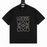 Loewe 罗意威 烫钻短袖 妥妥的纯欲天花板本命黑T 烫钻搭配黑Tsao里Sao气有点小高级 纯棉260G双纱面料 三标水洗齐 万能黑T回头率百分百男女同款