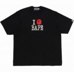 001130款A Bathing Ape Ss25 猿人头图案字母橡胶印花徽标圆领短袖T恤 男女同款 码数Sm 黑色白色