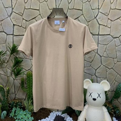 panda版本 供货 #代购级 巴宝莉 Burberry博柏利 纯色字母刺绣圆领短袖T恤 卡其色 秒杀市面上一切版本 只能说根本就不是一个级别的存在 不管是材质