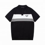 120 Prada 普拉达 拼色金属三角标 针织Polo衫 升级，灵感源自八十年代复古 原版面料 官方同款 Polo衫 定制 网纱毛衣针织面料 手感非常舒服 春