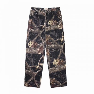 款号244 Stussy Fw23斯图西假日系列 满印迷彩枫叶树枝直筒牛仔工装裤 男女同款 StüSsy的作品深受冲浪文化和沙滩New Arrivals的影响，并在之后成为了席卷全
