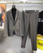 整套售卖不拆 Lv 路易威登2025早春新款原单男士商务休闲西装套装 西服外套西裤 官网同步售卖 高端定制 时尚百搭 爆款采用原版进口100%聚酯纤维创新记忆面