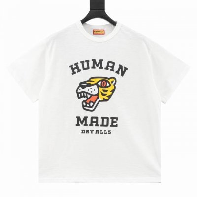 Human Made 老虎印花短袖T恤 按照原版定制16X21支230G双纱竹节棉、水洗+硅油处理，面料柔软亲肤。 黑色印花采用进口胶浆印花，黑色因面料特殊性
